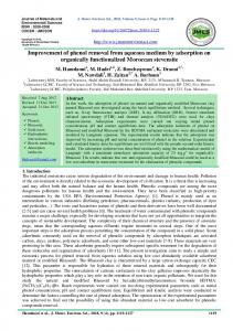 Improvement of phenol removal from aqueous medium by adsorption ...