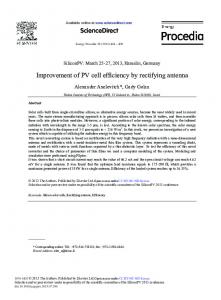 Improvement of PV Cell Efficiency by Rectifying Antennawww.researchgate.net › publication › fulltext › Improvem