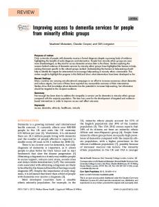 Improving access to dementia services for people