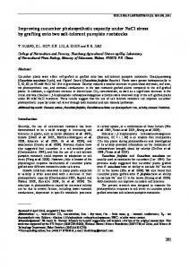 Improving cucumber photosynthetic capacity under ... - Springer Link