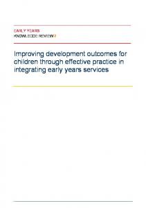 Improving development outcomes for children through ... - C4EO