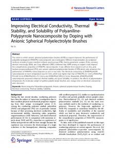 Improving Electrical Conductivity, Thermal Stability ... - Springer Link