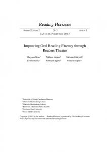 Improving Oral Reading Fluency through Readers Theatre