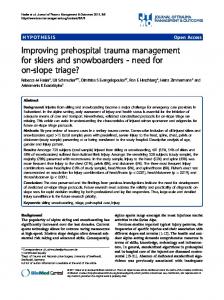 Improving prehospital trauma management for skiers ... - Springer Link