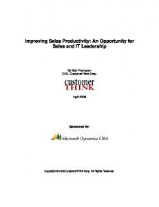 Improving Sales Productivity