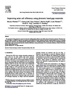 Improving solar cell efficiency using photonic band-gap ... - LSU Physics