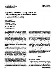 Improving Students' Study Habits by ... - Semantic Scholar