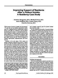 Improving Support of Residents After a Patient Suicide ... - Springer Link