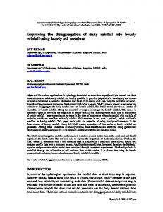 Improving the disaggregation of daily rainfall into ...