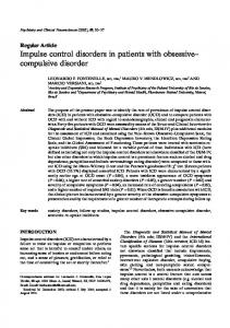 Impulse control disorders in patients with ... - Wiley Online Library