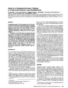 in a Patient with Systemic Lupus Erythematosus - Journal of Clinical