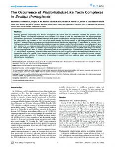 in Bacillus thuringiensis - PLOS