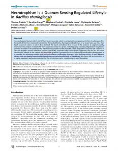 in Bacillus thuringiensis - PLOS