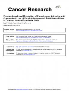 in Cultured Human Endothelial Cells Concomitant ...