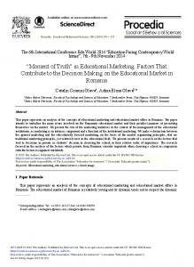 in Educational Marketing. Factors That Contribute ... - ScienceDirect.com