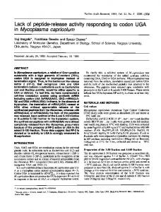 in Mycoplasma capricolum - BioMedSearch