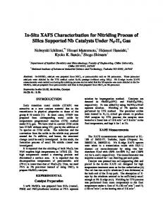 In-Situ XAFS Characterization for Nitriding Process of Silica ... - SLAC