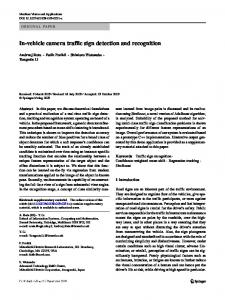 In-vehicle camera traffic sign detection and recognition - CiteSeerX