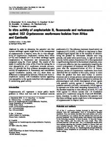 In vitro activity of amphotericin B, fluconazole and voriconazole ...