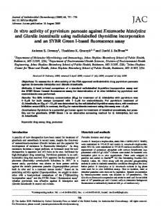 In vitro activity of pyrvinium pamoate against ... - Oxford Journals