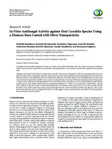 In Vitro Antifungal Activity against Oral Candida Species Using a ...