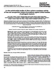 In vitro antimicrobial studies of silver carbene ... - Semantic Scholar