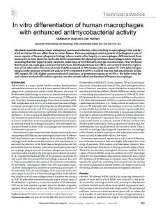 In vitro differentiation of human macrophages with enhanced