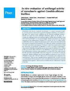 In vitro evaluation of antifungal activity of monolaurin against Candida ...