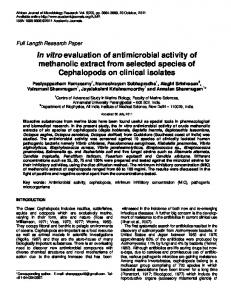 In vitro evaluation of antimicrobial activity of ... - Academic Journals