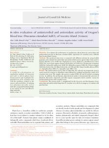 In vitro evaluation of antimicrobial and antioxidant activity of Dragon's