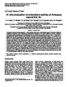 In vitro evaluation of antioxidant activity of Anisopus ... - CiteSeerX