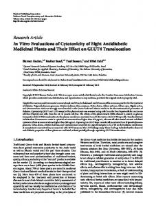 In Vitro Evaluations of Cytotoxicity of Eight Antidiabetic Medicinal ...