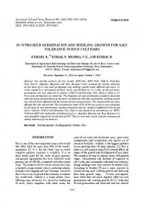 in vitro seed germination and seedling growth for ... - Semantic Scholar