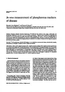 In vivo measurement of phosphorous markers of