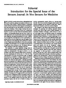 In Vivo Sensors for Medicine - IEEE Xplore