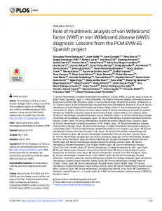 in von Willebrand disease (VWD) - PLOS