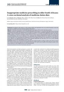 Inappropriate medicine prescribing in older South Africans: A cross ...