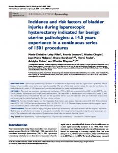 Incidence and risk factors of bladder injuries during ...