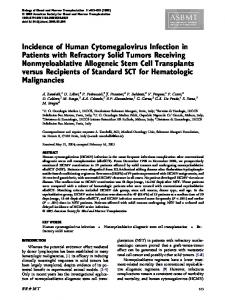 Incidence of Human Cytomegalovirus Infection in Patients with ... - Core