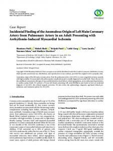 Incidental Finding of the Anomalous Origin of Left Main Coronary ...