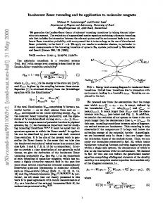 Incoherent Zener tunneling and its application to molecular magnets