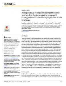 Incorporating interspecific competition into species-distribution ... - PLOS