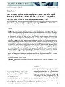 Incorporating patient preferences in the ... - Semantic Scholar