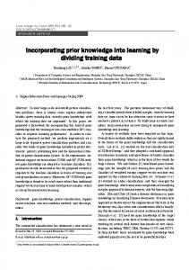 Incorporating prior knowledge into learning by dividing training ... - BCMI