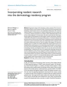 Incorporating resident research into the