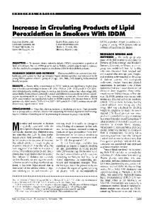 Increase in Circulating Products off Lipid Peroxidation ... - Diabetes Care