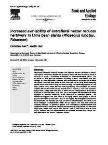 Increased availability of extrafloral nectar reduces herbivory in Lima ...