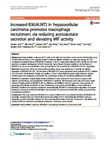 Increased B3GALNT2 in hepatocellular carcinoma promotes ...