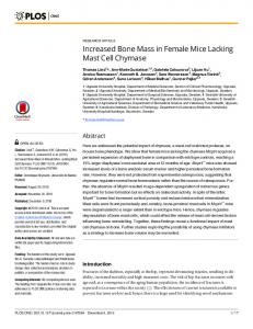 Increased Bone Mass in Female Mice Lacking ... - Semantic Scholar
