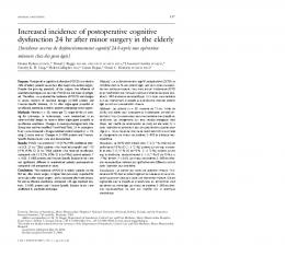 Increased incidence of postoperative cognitive ... - Springer Link